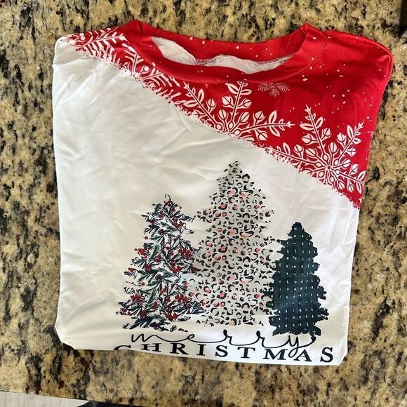 NWT Boutique Plus Size Holiday Christmas Long Sleeve Blouse Top Shirt - Size XXL - Picture 2 of 6